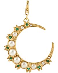 Artisan - Pearl & Emerald Crescent Moon Pendant - Lyst