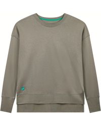 Lounge - Organic Cotton Longline Sweatshirt Taupe - Lyst