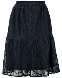 Conquista - Lace Jacquard Skirt – Soft Textured Polyester, Below Knee, Elastic Waist - Lyst