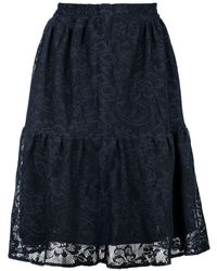 Conquista - Lace Jacquard Skirt – Soft Textured Polyester, Below Knee, Elastic Waist - Lyst