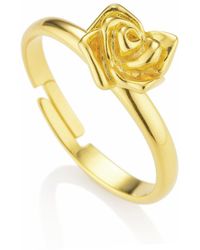 Unaloe - Vermeil Rose Adjustable Ring For – Meaningful Floral Jewelry - Lyst