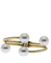 Saachi - Hinged Pearl Cuff Bracelet - Lyst