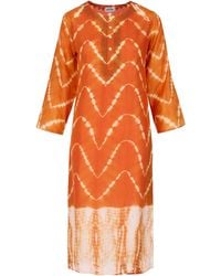 Antra Designs - The Pheme Silk Kaftan Tangerine - Lyst