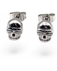 Jagged Halo Jewelry - Skull Micro Stud Earrings - Lyst