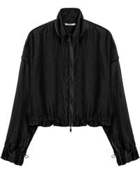 Nocturne - Braid-Trim Sheer Jacket - Lyst