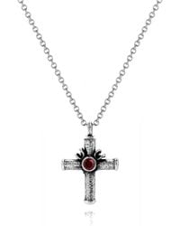 Unaloe - Celestial Cross Necklace With Ruby - Lyst