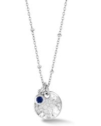 Dower & Hall - Hammered Disc & Sapphire Pendant - Lyst
