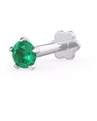 Cervin Blanc - Emerald Nose Pin Screwbacks Natural Gemstones Stud Nostril Piercing - Lyst