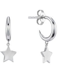 Auree - Alta Moon Hoop Earrings With Star Drops - Lyst