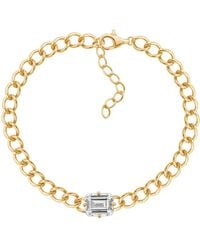 Diamonbliss - Solo Emerald Curb Chain Bracelet - Lyst