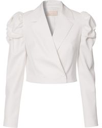 AGGI by HALEWSKI - Naya Aesthetic Short Blazer With Puffed Sleeves - Lyst