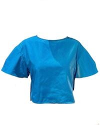SNIDER - Leda Cropped Short Sleeve Top - Lyst