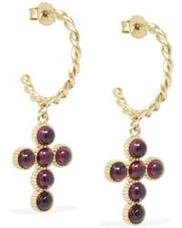 Vintouch Italy - Hope-Plated Rhodolite Hoop Earrings - Lyst