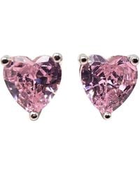 Sophelia - Tourmaline Heart Sterling Stud Gemstone Earrings - Lyst