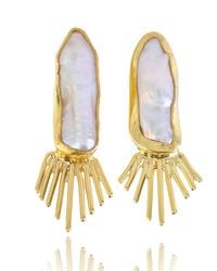Ece London - The Theia Pearl Earrings - Lyst
