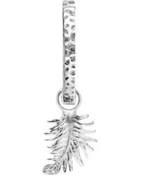 Dower & Hall - Single Hoop With Feather Drop Earring - Lyst