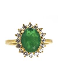 VicStoneNYC Fine Jewelry - Unique Stone Halo Vermeil Ring - Lyst