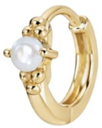 Zohreh - Pearl Beaded Huggie Hoop Earring 9K - Lyst