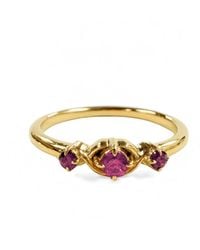 Belinda Jewelz - Ruby Vintage Triple Birthstone Ring - Lyst