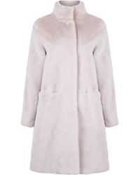 ISSY LONDON - Neutrals / Bette Lighterweight Faux Fur Coat Pale Blush - Lyst