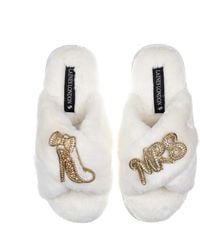 Laines London - Classic Laines Slippers With Wedding Heel & Mrs Brooches - Lyst