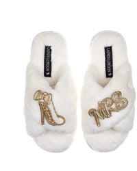 Laines London - Classic Laines Slippers With Wedding Heel & Mrs Brooches - Lyst
