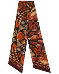 Emily Carter - Neutrals The Feather Baroque Luxe Twilly Scarf - Lyst