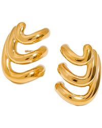 Elk & Bloom - Chunky Triple Hoop Wave 14K Studs - Lyst