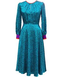 Mellaris - Diary Of Jane Turquoise Dress In Leopard Print - Lyst