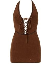 ADIBA - Mahogany Bloom Suede Dress - Lyst