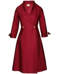 Santinni - Astor Silk Taffeta Dress Coat - Lyst