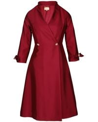 Santinni - Astor Silk Taffeta Dress Coat - Lyst