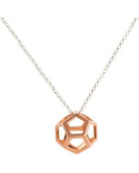 Matthew Calvin Hollow Dodecahedron Pendant In Rose Gold - Multicolour