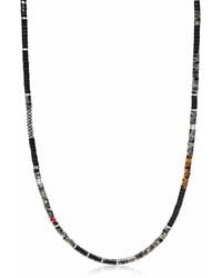 Nialaya - Onyx & Labradorite Heishi Necklace - Lyst