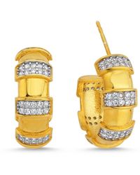 LINYA JEWELLERY - Lili Stone Hoop Earrings - Lyst