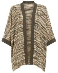 Conquista - Open Front Print Cardigan By Fashion - Lyst