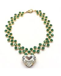 Achala Handcrafted - Grande Cuore Mint Crystal Beaded Necklace - Lyst