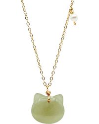 seree - Choupette Cat Jade Pendant Necklace - Lyst
