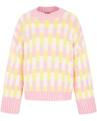 Cara & The Sky - Charlotte Geometric Pattern Wide Sleeve Knit Jumper - Lyst