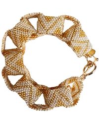 Iliana Arrazola - Bold Chunky Link Bracelet, Glass Beads, Beaded Jewelry - Lyst