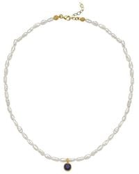 LINYA JEWELLERY - Cosmic Small Pearl Zodiac Necklace Birthstone - Lyst