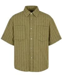 Modenaire - Textured Plaid Shirt Relaxed Fit Refined Snap Placket - Lyst
