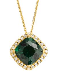 Juvetti - Pude Necklace Emerald & Diamond - Lyst