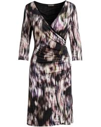 Conquista - Print Jersey Faux Wrap Dress - Lyst