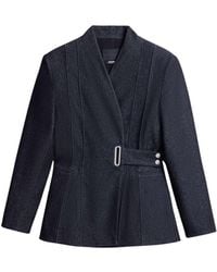 Nocturne - Bkack Belted Tailored Blazer - Lyst