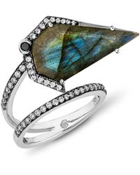 SALLY SKOUFIS - Blade Ring With Natural Diamond & Labradorite - Lyst