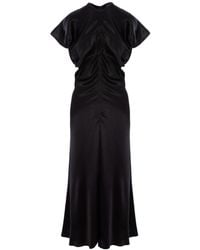 concept A trois - Midi Dress With Oversized Short Sleeves And Flared Cut - Lyst