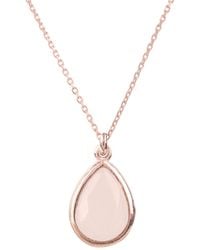 LÁTELITA London - Pisa Mini Teardrop Necklace Rosegold Rose Quartz - Lyst