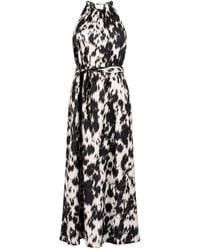 Oh!Zuza - Neutrals Echo Satin Viscose Rayon Maxi Dress With Belt - Lyst
