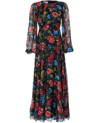 Sofia Tsereteli - Long Silk Chiffon Dress - Lyst